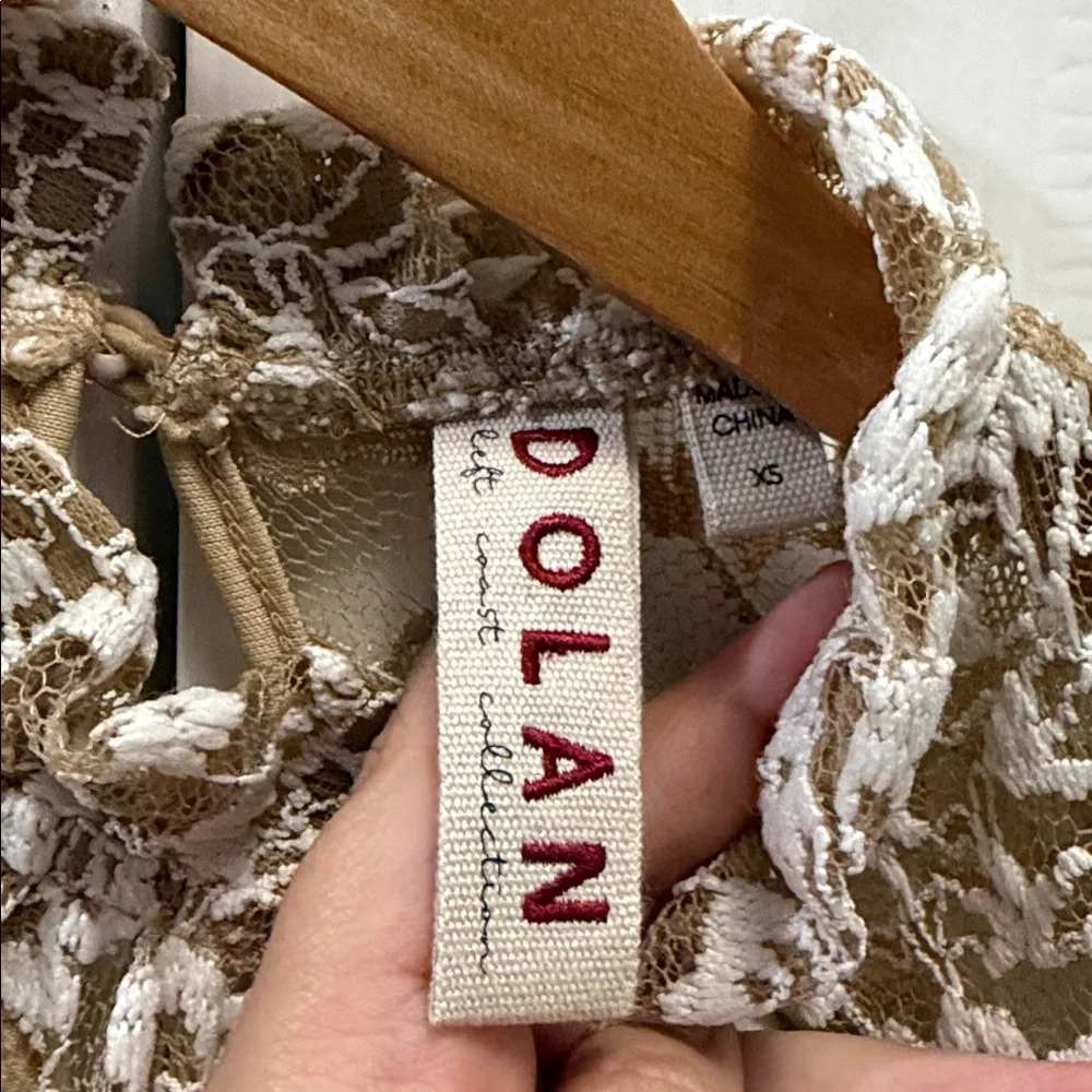 Anthropologie | Dolan left coast sheer lace mock neck top size XS